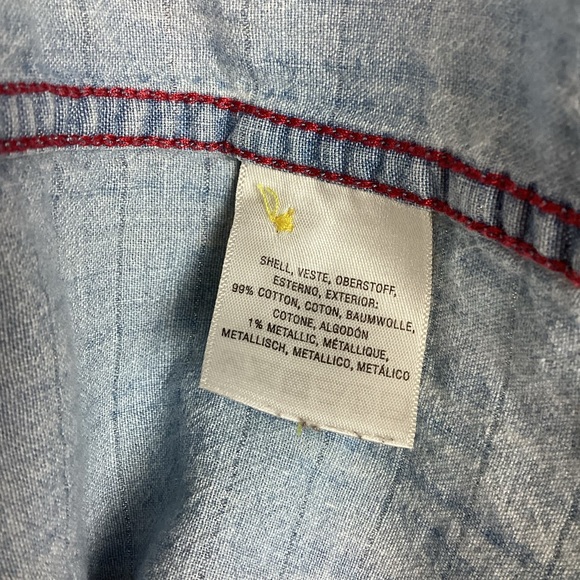 Anthro Maeve Boise Embroidered Chambray Shirt - Picture 11 of 11